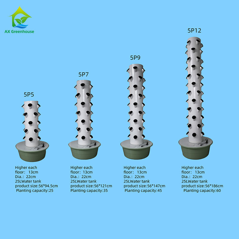 Torre idroponica a petali multistrato personalizzata con 5 fori verticali per strato per lattuga